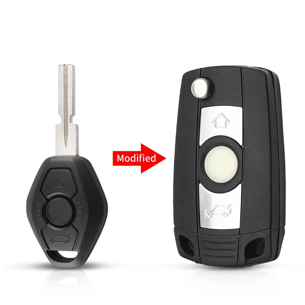 KEYYOU Modified Car Key Shell Case For BMW E38 E39 E46 7 Series X3 X5 Z3 Z4 HU92/HU58 Blade 3 Buttons Cover Keyless Case Fob
