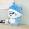 3045Cm Soft Blue Shark Fatty Plush Toy Stuffed Cartoon Ocean Animal Sitting Lying Doll Appeasing Birthday Gift