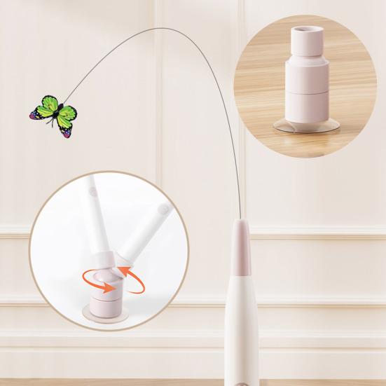 Flying Butterfly Cat Toy Interactive Electric Cat Toy Automatic Cat Teaser with Rotating Suction Cup Base for Indoor Cats Fun And Exercise