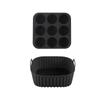 2-piece square silicone air fryer inner liner, reusable silicone air fryer inner liner, food safety air fryer accessories, bakin