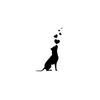 Car Sticker Dog Heart Silhouette Cutting Sticker Waterproof Weatherproof Seal