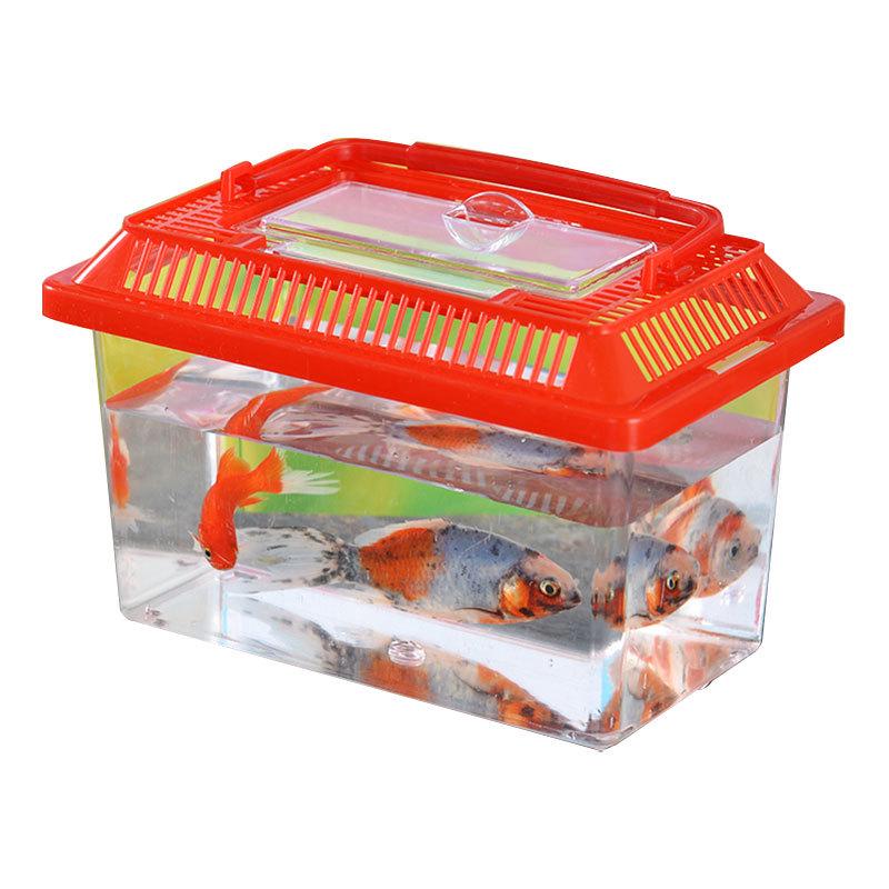 Transparent Portable Fish Tank for Small Pets - Goldfish, Turtles, Reptiles, and More