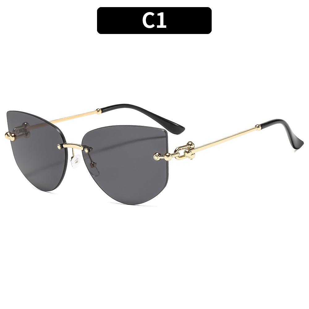 Women's sunglasses, men's and women's fashion polygonal frameless sunglasses