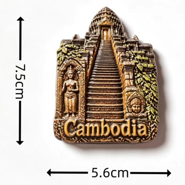 Kambodscha Kühlschrankmagnete Aufkleber Tourismus Souvenir Kühlschrankmagnete Aufkleber Heimdekoration