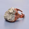 Friendship Day Sale Pyrite Druzy Gemstone Copper Statement Eternity Promise Ring V-12