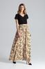 Long Flared Skirt with a Slit In Leopard Print M666 Size
