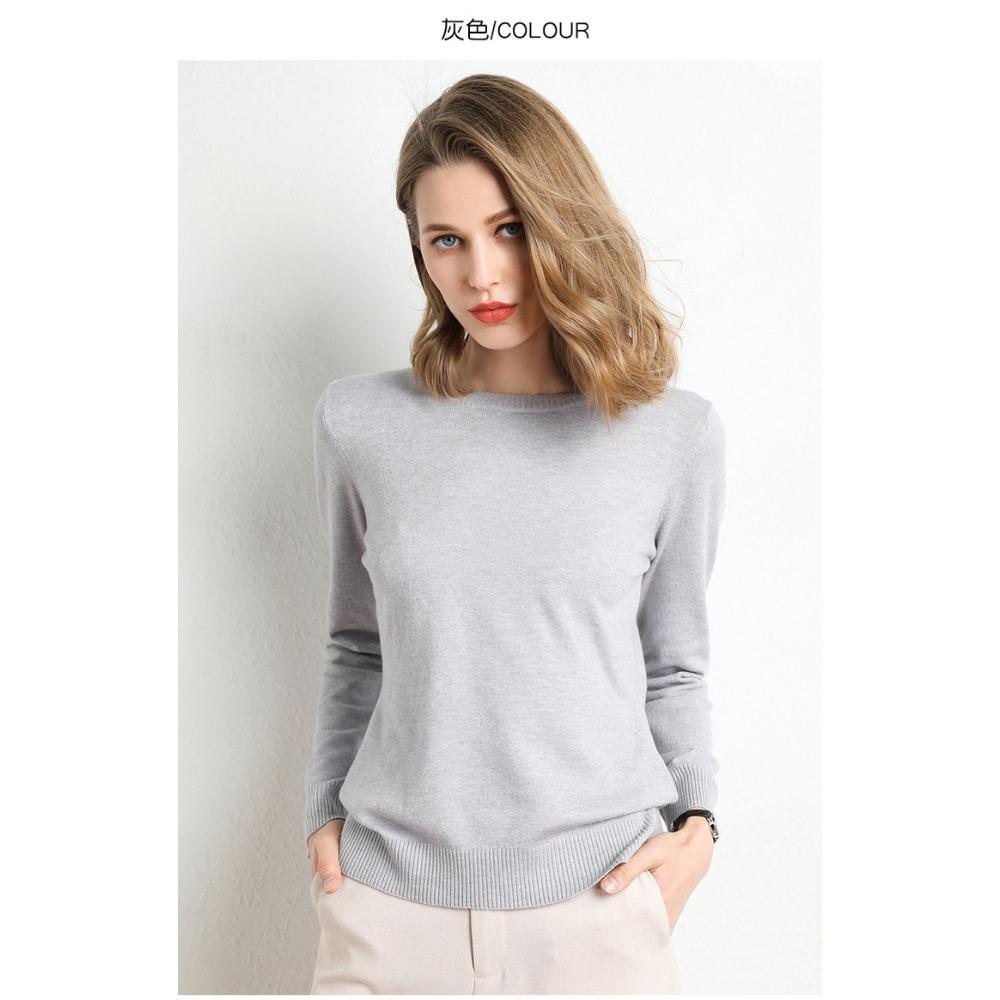 Herbst Winter Neues Rundhals Langarm Damen Stricktop Übergröße Pullover Pullover Unter- und Oberbekleidung Basisschicht