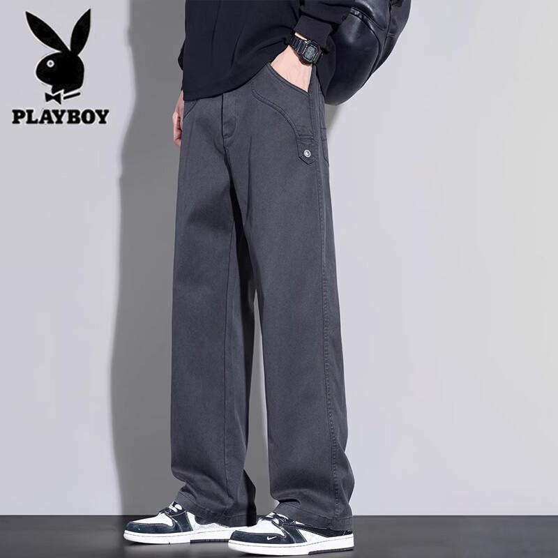 

Мужские повседневные джинсы Playboy из смесовой ткани тенсел, свободного прямого кроя M