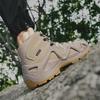 Men's Waterproof Non-Slip Lightweight Mid-Cut Hiking Shoes - All-Season, Breathable, and Wear-Resistant.