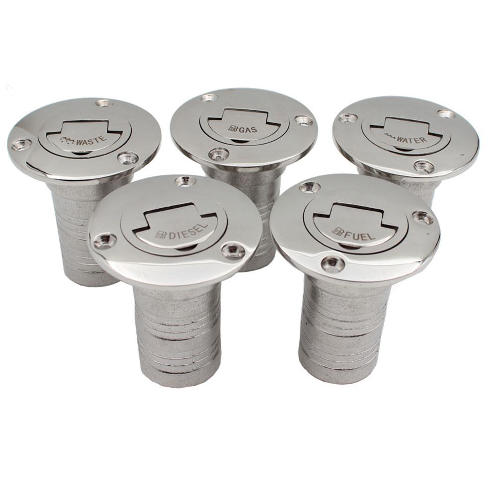 New Stainless Steel 316 Deck Filler GAS DIESEL FUEL WASTE WATER 38mm 50mm Mirror Polish Marine Boat Hardware Deck Filler Cap