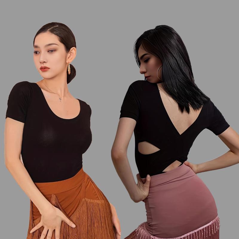 

Женский топ для латиноамериканских танцев - Блузка с коротким рукавом для бальных и квадратных танцев, весна/лето XXXL