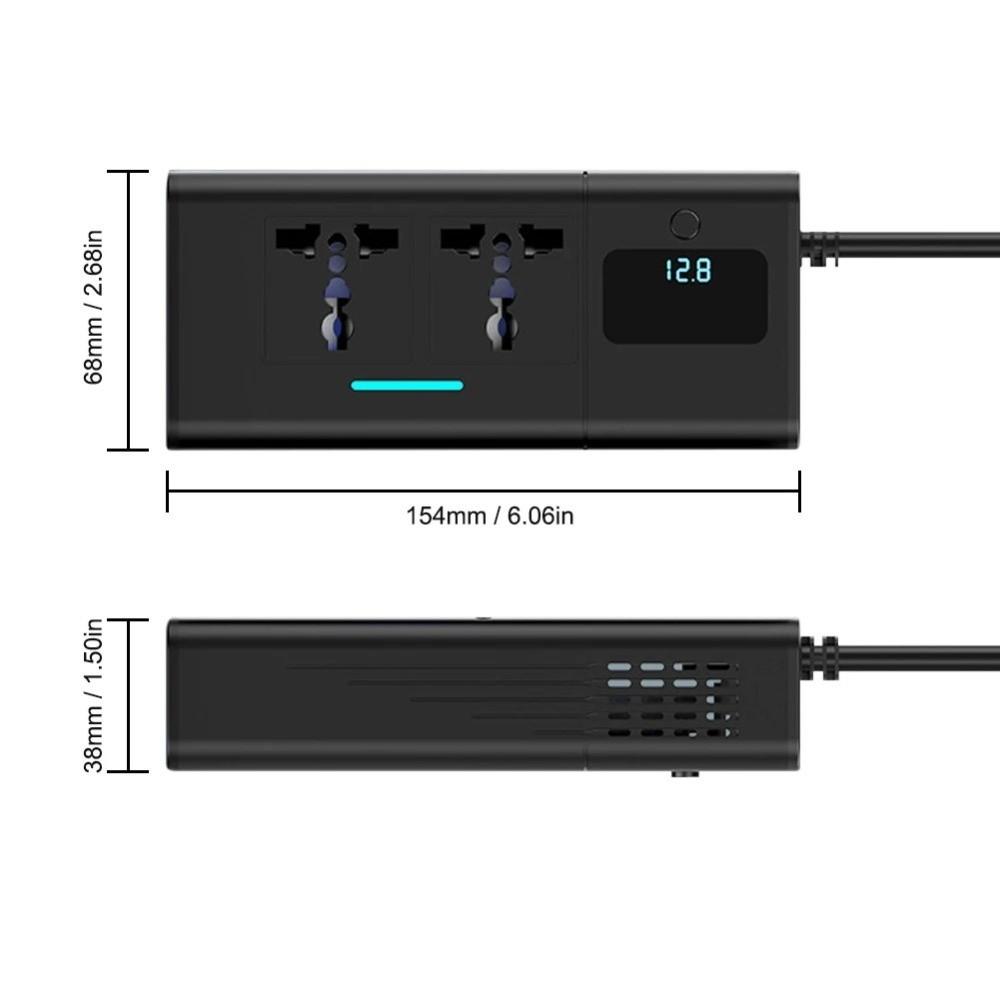 200W Car Inverter Fast Charging Automotive Charger Inverter Universal Power Adapter  for Vehicles