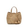 DakS Beige Cowhide Flower Punching Tote Bag S Dcba6e575i2