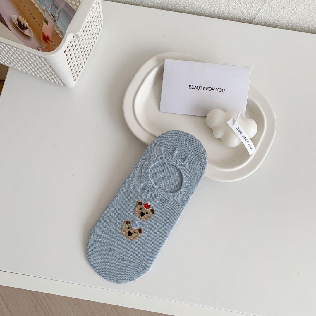 

Korean Love Ab Embroidered Socks Mid-Leg Socks Heel Letter Cotton Stockings Internet Celebrity Hit Micro-Pressed Piles One size fits all синій