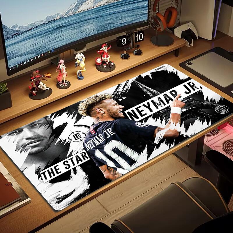 Neymar Jr Art Color Mouse Pad Large Gaming Table Cushion Non-slip Laptop Tablet Big Mousepad XXL Mat Mini PC Playmat With Lock edge