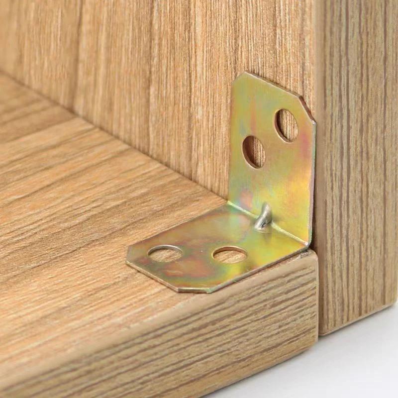 L-shaped 90 degree right angle fastener corner code, bracket 4-hole hardware accessories fastener, fixed wooden furniture
