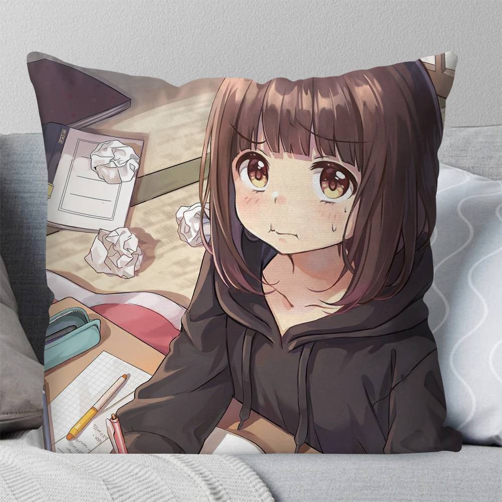 Nanase Kurumi Anime Kissenbezug Mode Quadratischer Kissenbezug Schlafzimmer Sofa Raum Ins Dekoration Freizeit