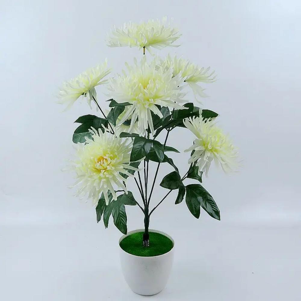 7 Heads /1pcs 55cm golden chrysanthemum branch plastic Artificial flowers flores DIY wedding home decoration plant