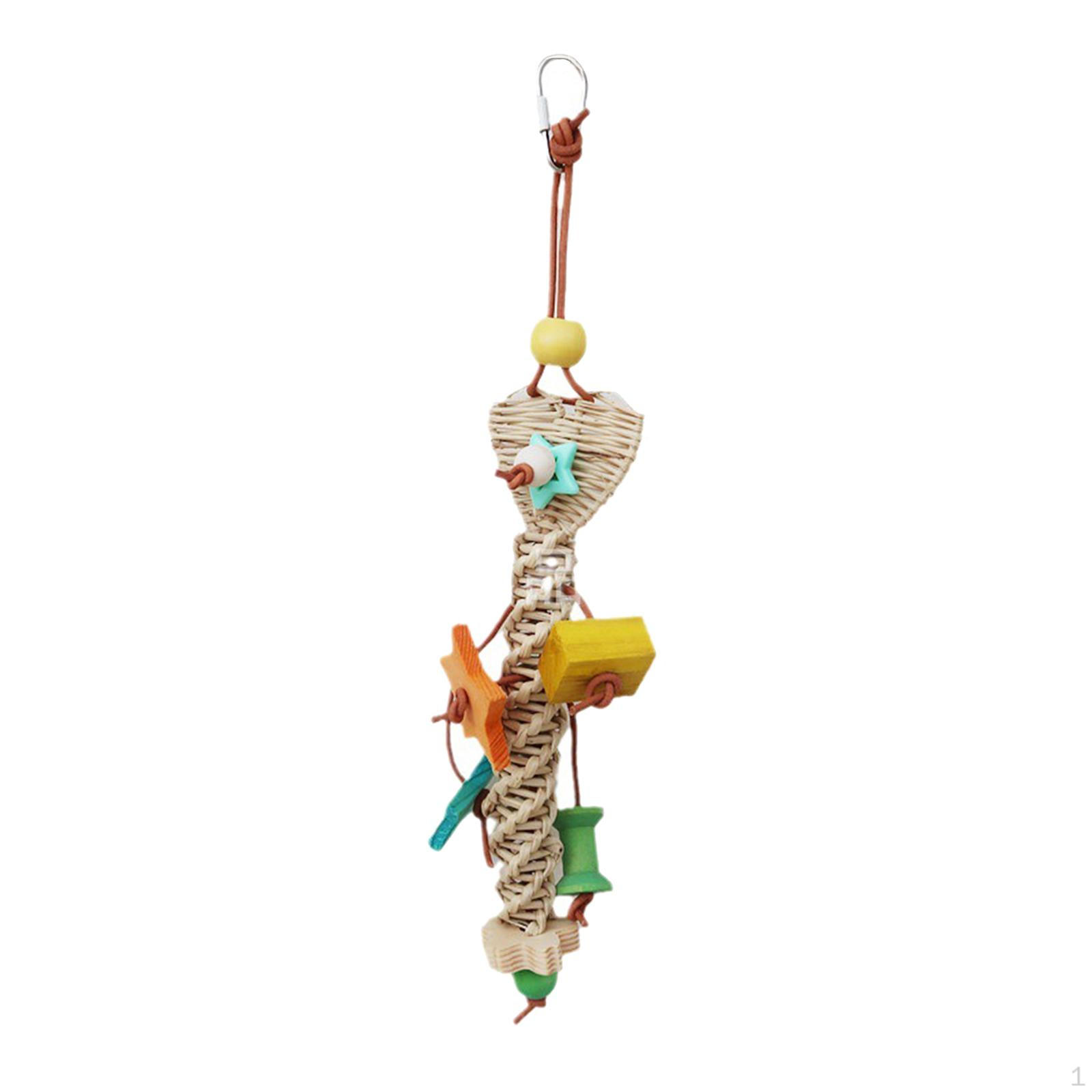 Bird Chew Toy, Cage Bite Chewing, Ripping Rattan Molar Shredder Parrot Toy 5x34cm