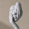 3D Printed Mascara Shaped Figurine, Creative Human Face Art Ornament with Faux Stone Texture, Stylish Desktop Decor, Unique Art Toy