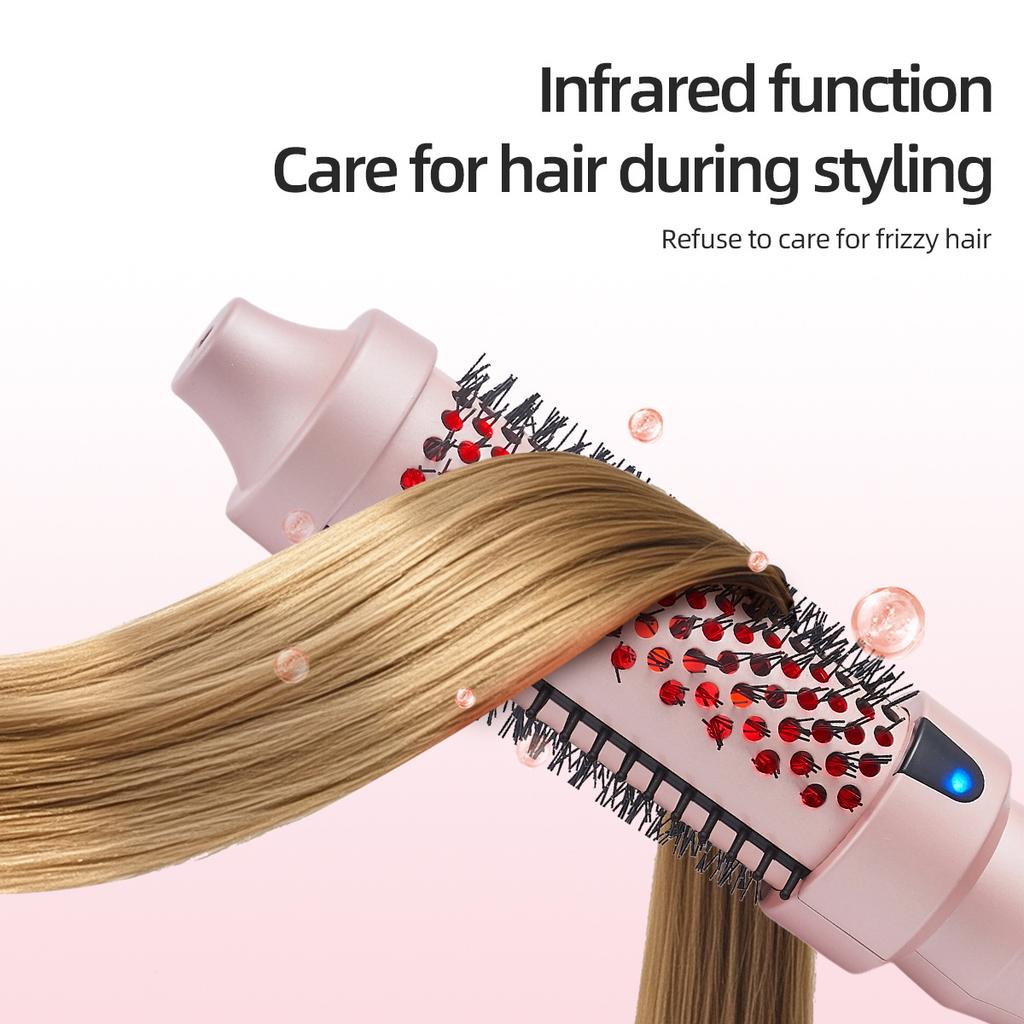 Heating Curling Comb with Infrared Care PTC Thermal Round Brush Styling Iron for Volumizing Anti-Scald Professional Hot Brush