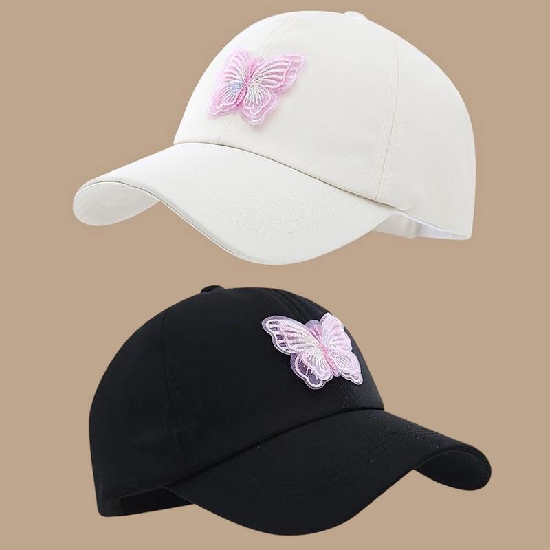 Fashion Butterfly Baseball Caps Women Simple Breathable Solid Sunshade Cap Women Outdoor Adjustable Fashion Sunscreen Hat