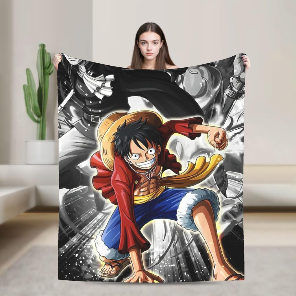 Katakuri Figure Flannel Blankets Monkey D Luffy Awesome Throw Blankets for Bed Sofa Couch 125*100cm Bedspread