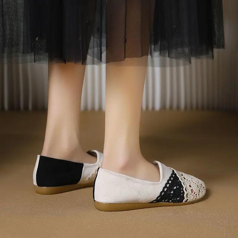 Fashion Ladies Footwear Slip-on Round Toe Non Korean Style Casual Stylish Quick Delivery Offer Cheap Liquidation 39 Women's Flat Shoes