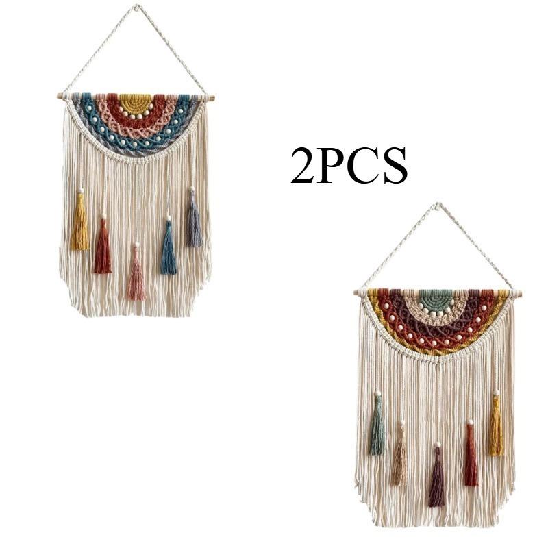 1/2pcs Colorful Cotton Rope Wall Hangings Home Decorations Bohemian Style Hand-woven Tapestries Photo Props