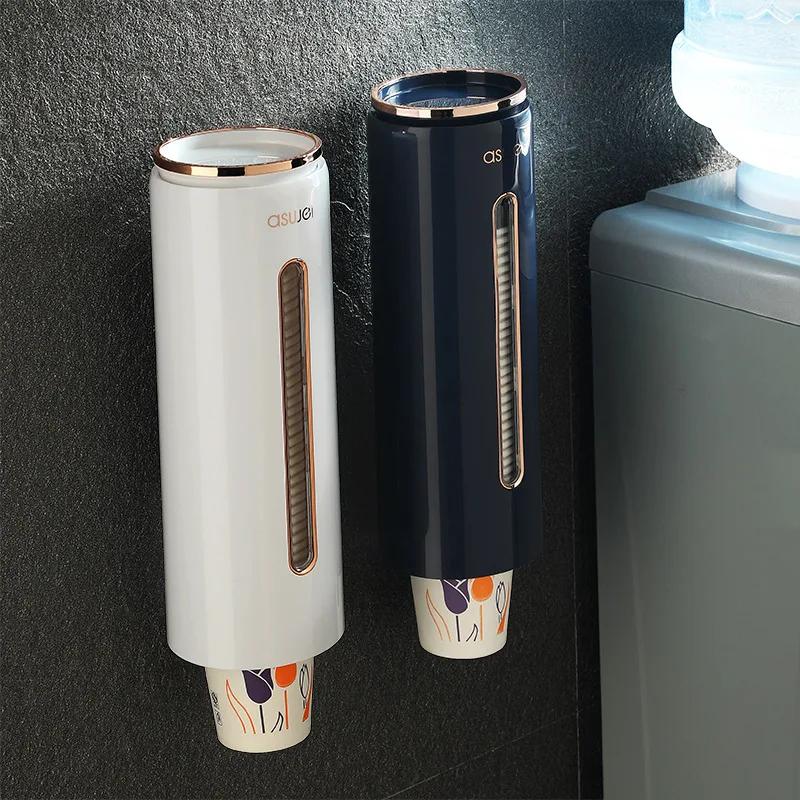 Paper Cup Holder, Automatic Cup Extractor, Water Dispenser, Hole Free, Household Dust-proof Paper Cup, Plastic Cup Storage Box
