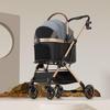 Pet Stroller for Medium/Small Dogs - Detachable Carrier, Foldable, Shock-Absorbing Design