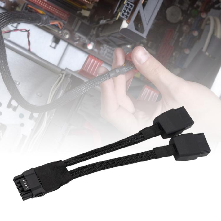 16AWG 2x 8Pin To 16Pin Graphics Card Power Cable Featuring Heat Resistant PVC Coating GPU Cord 12+4Pin