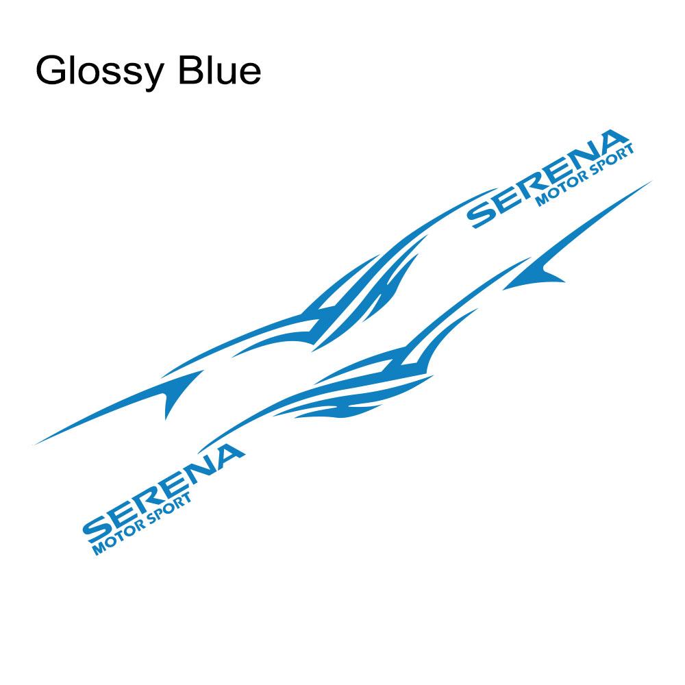 

2 шт., наклейки на боковые двери автомобиля для Nissan Serena C23 c25 c26 c27, длинные полосы, автоспортивная графика, виниловые наклейки, тюнинг Glossy Blue