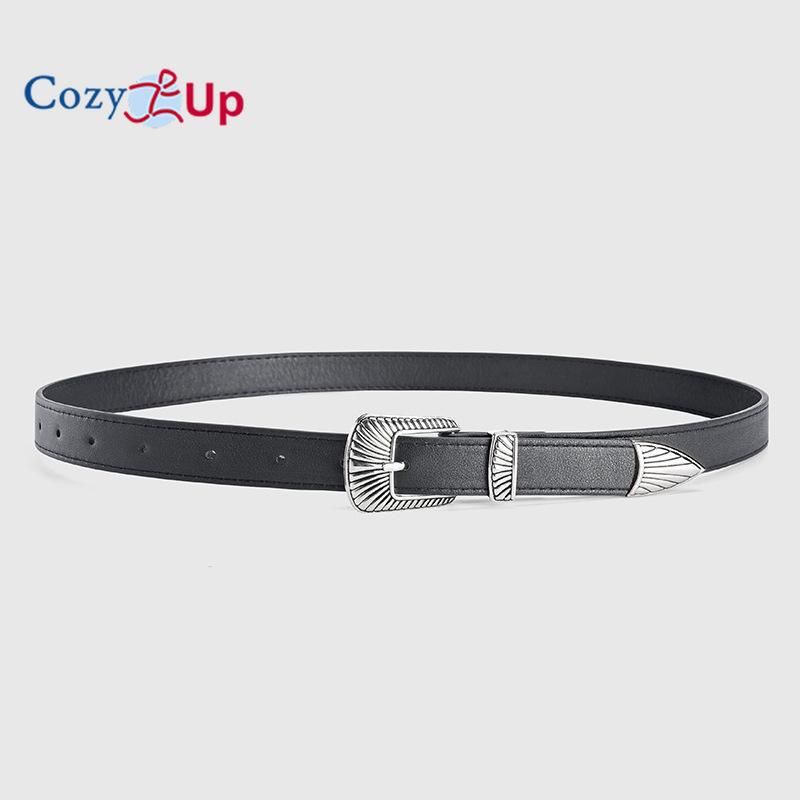 Belt Fashion Retro Silver Buckle Decorative Jeans Simple and Versatile Ladies Belt