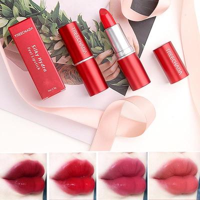 TREECHADA Velvet Matte Lipstick – 8 Colors, Moisturizing, Enhances Complexion, Red Tube, Genuine with Chinese Label