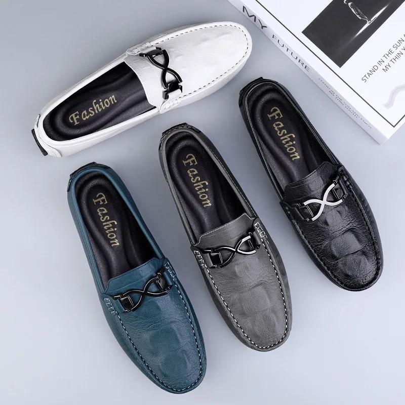 Модные мокасины мужские роскошные брендовые туфли мужские кожаные мужские повседневные — фото 6