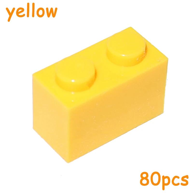 Non-Toxic 80Pcs 3004 3065 1X2 Bricks Dots Thick Moc Assemble Particles 1*2 Building Blocks Diy Educational Creative Toy For Kids