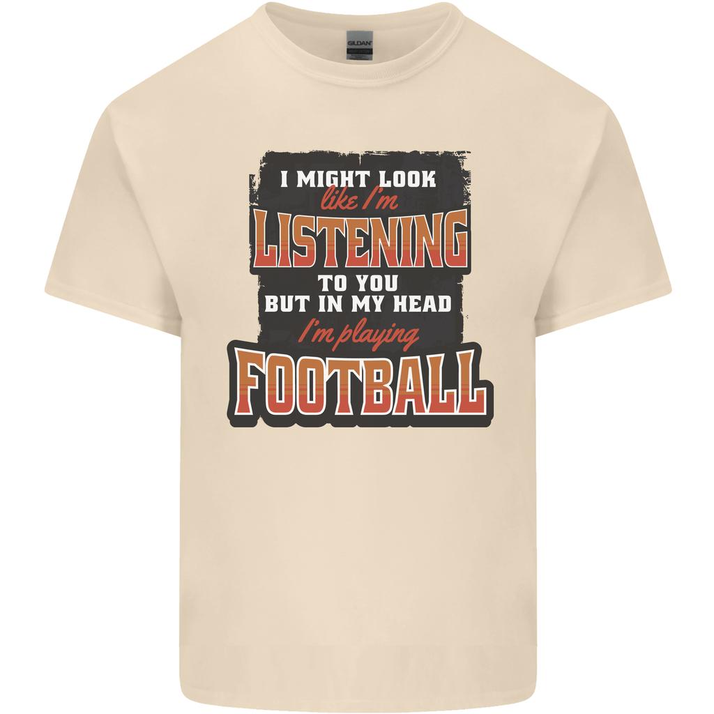 In My Head Im Playing Football Funny Unisexs Light Cotton TShirt
