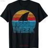 Retro Shark Fin Week 2025 Lover Ocean Wildlife Summer T Shirt Vintage Washed Soft Homme Versatile Unisex Fashion Streetwear