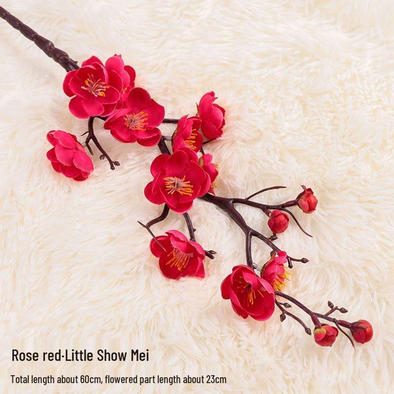 Artificial Plum & Peach Blossom Bonsai: Winter Sweet Flower Decor for Living Room or Study