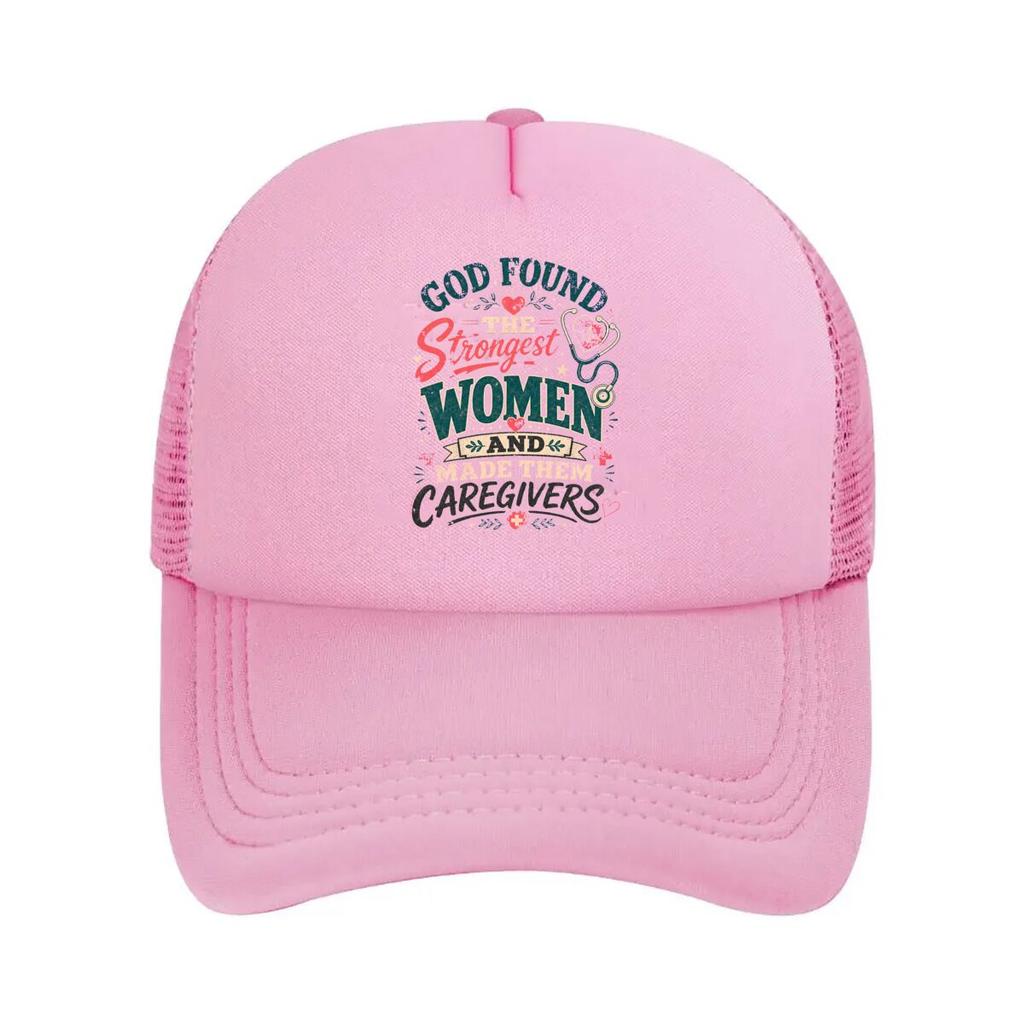 Strong Caregiver Tribute Typography Mesh Baseball Cap Hip Hop