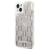 Etui Do iPhone 14 Plus Karl Lagerfeld Liquid Glitter Monogram Srebrne
