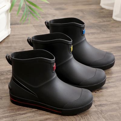 Stivali da pioggia caldi spessi da neve, Scarpe da pioggia impermeabili e antiscivolo da cucina, Scarpe da acqua alla moda e resistenti all'usura da uomo
