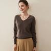 Women's 100% Pure Cashmere V-Neck Sweater - Autumn/Winter Knit Base Layer.