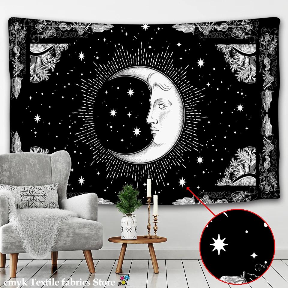 Celestial Sun and Moon Tapestry  Mystical Art for Living Room Decor Boho Style Enhance Your Space with Cosmic Vibes