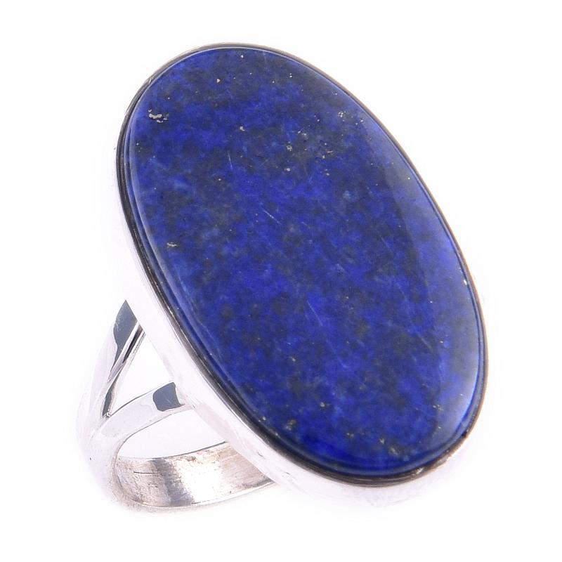 Přírodní drahokam Lapis Lazuli Ručně vyrobený Prsten z masivního ryzího stříbra 925 S.9 S0e35