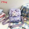 Cinnamoroll Hello Kitty Kuromi Canvas Umhängetasche mit Nähten für den täglichen Gebrauch
