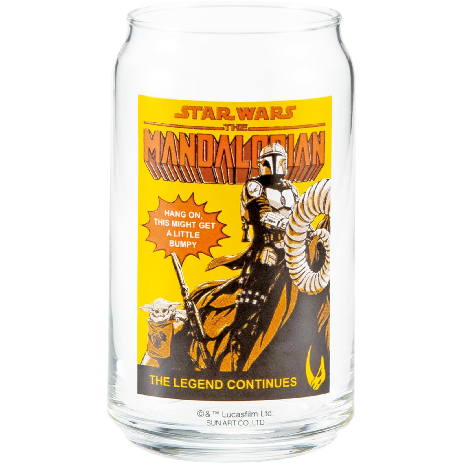 

Sun Art Juice 7 x 13cm Mandalorian Grogu Star Wars Birthday Made in Star Wars Can-Shaped Glass, Approx. Diameter, 360ml, Design, Tableware,