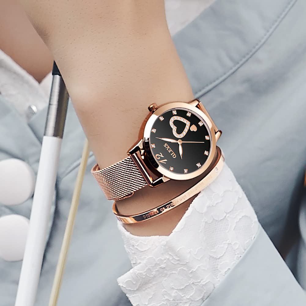 Quartz Simple Stainless Steel OLEVS Gift Box Perfect for Day Gift Women's Bracelet/Necklace Watch, Cute, Stylish, Waterproof, Casual, Dial,