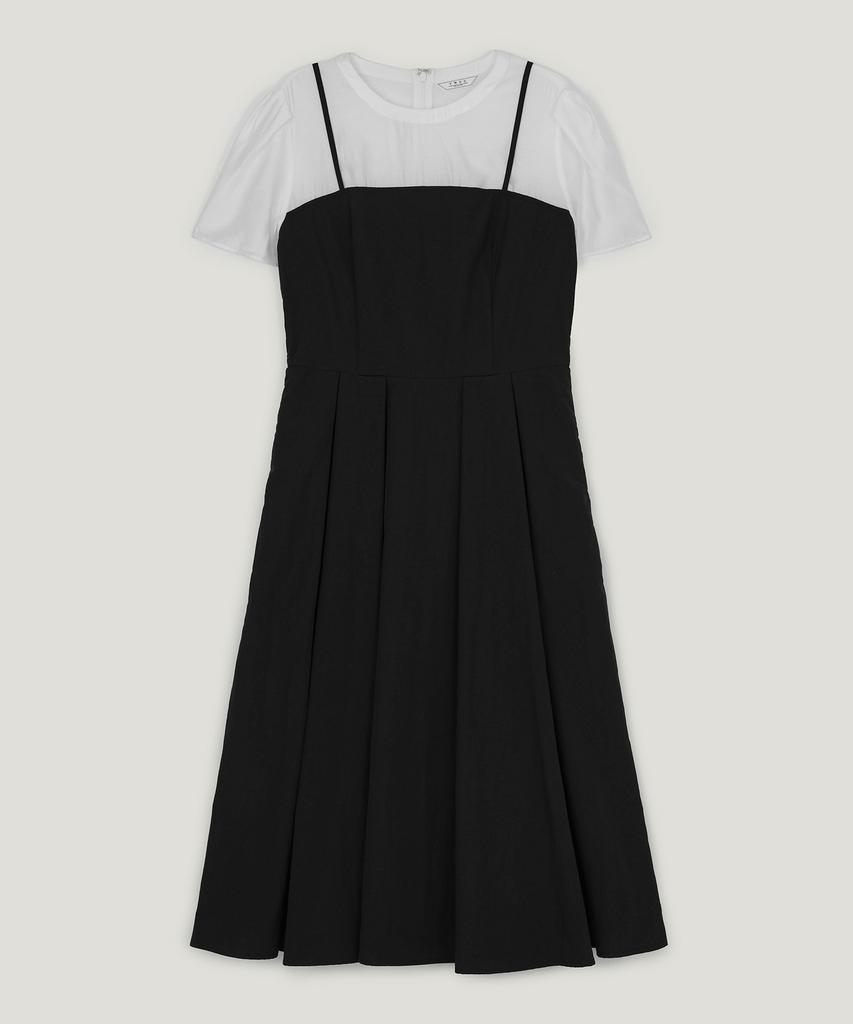 Teuwi Hepo Layered Pintuck Short Sleeve Long Dress